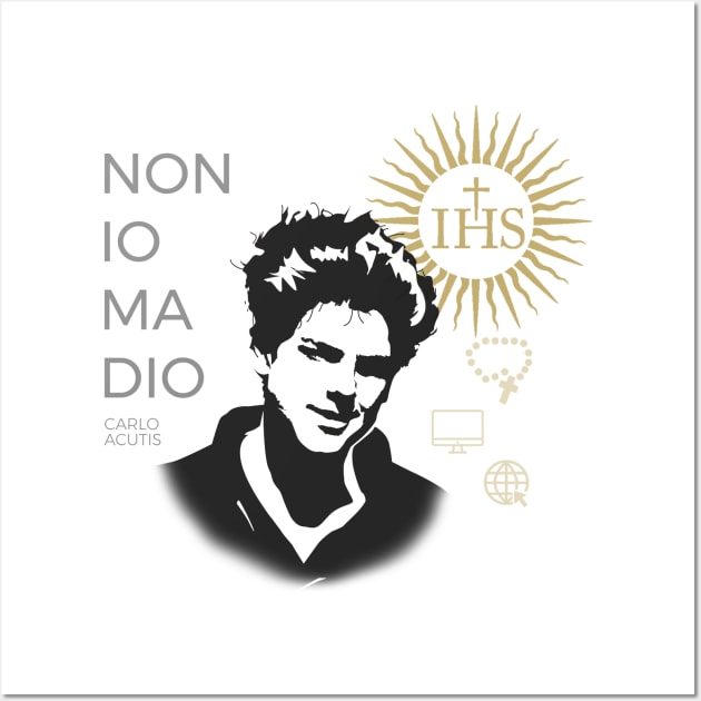 Non Io Ma Dio (Carlo Acutis) Wall Art by TheCatholicMan